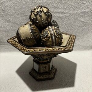 Home Collection by Kirkland’s Pedestal Bowl 5 Decorative Orbs w/Mirrored Accents